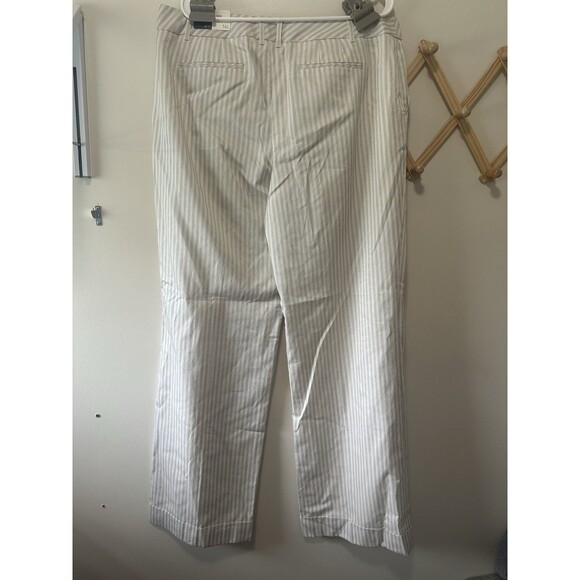 Ann Taylor Ann Dress Pants Size 16L Cream With Black Pinstripes - Picture 7 of 7
